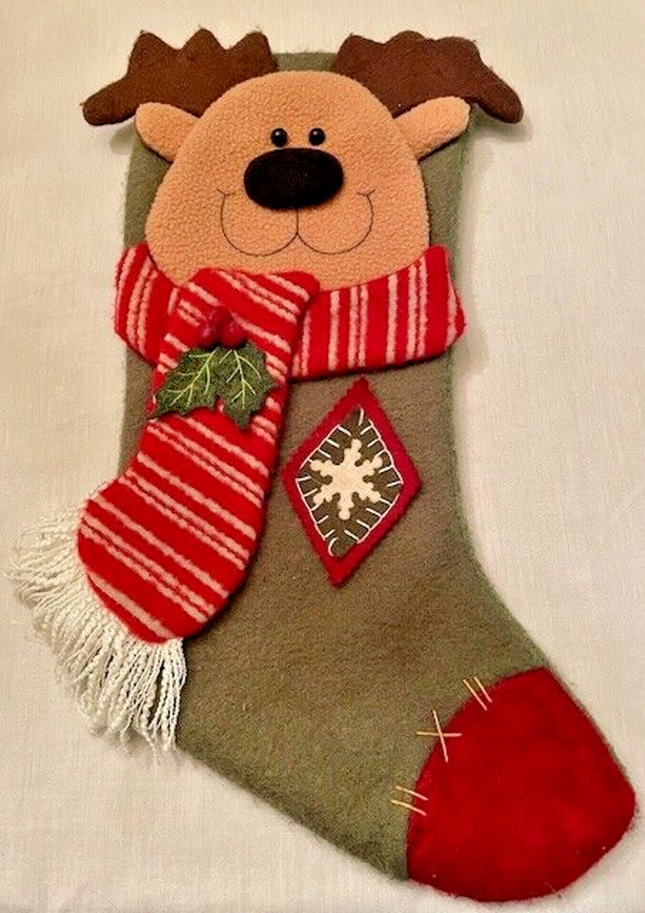 Vintage Christmas 3D Stocking 19" x 7"